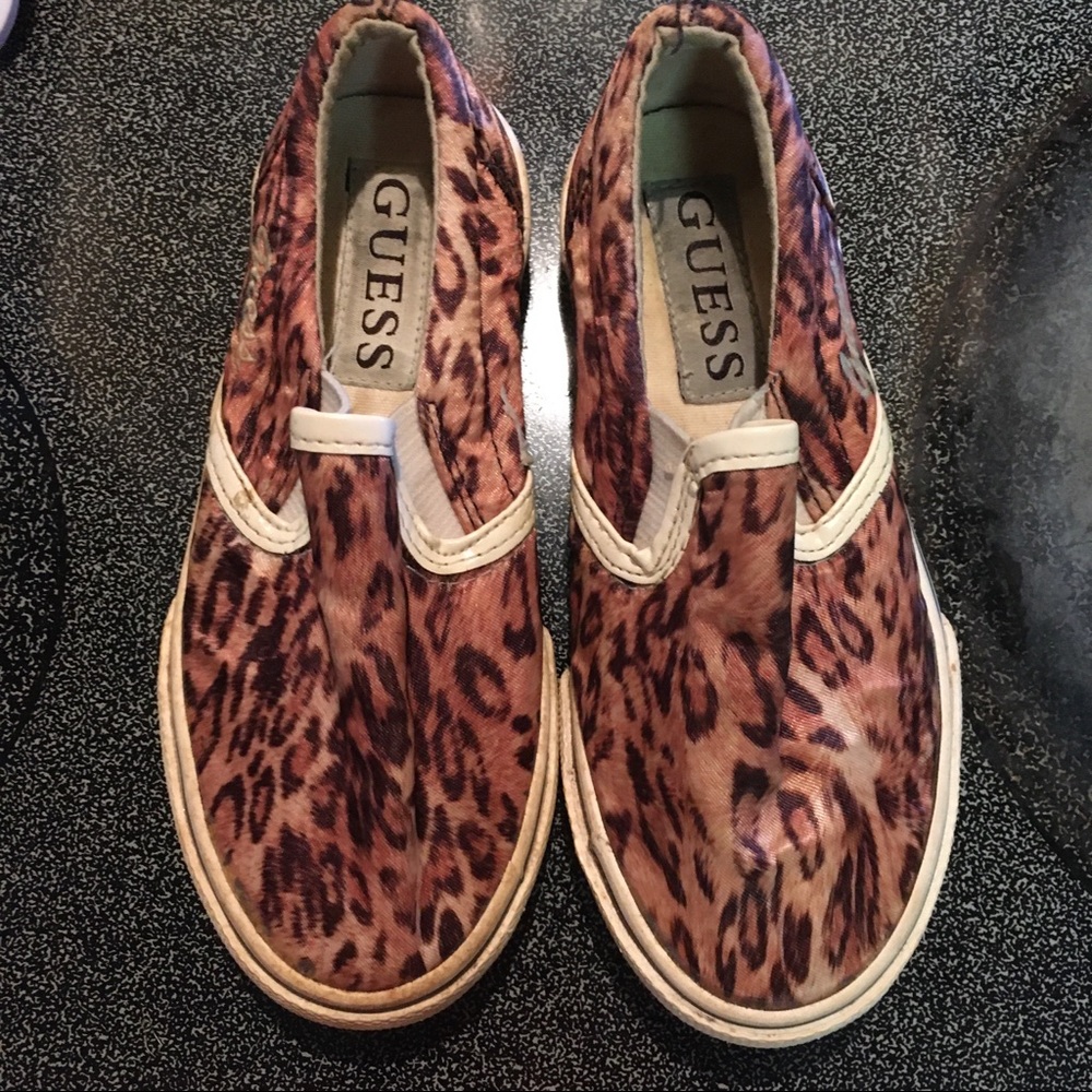 Girls Guess Leopard Print Sneakers